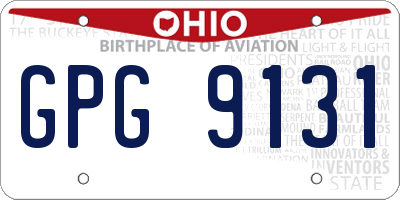 OH license plate GPG9131