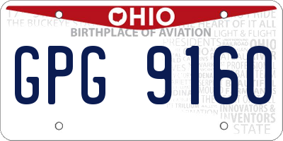 OH license plate GPG9160