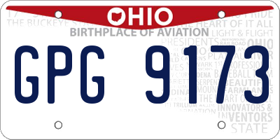 OH license plate GPG9173