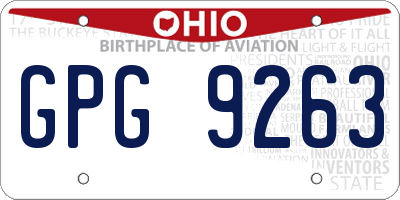 OH license plate GPG9263