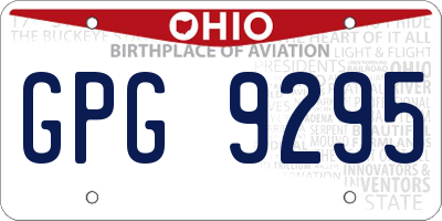 OH license plate GPG9295