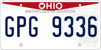 OH license plate GPG9336