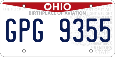OH license plate GPG9355