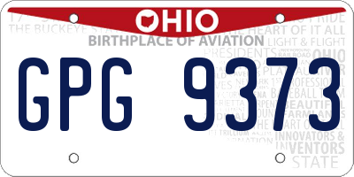OH license plate GPG9373