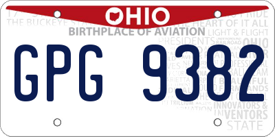 OH license plate GPG9382