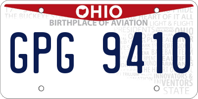 OH license plate GPG9410