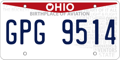 OH license plate GPG9514