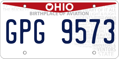 OH license plate GPG9573