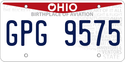 OH license plate GPG9575