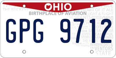 OH license plate GPG9712