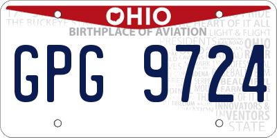 OH license plate GPG9724