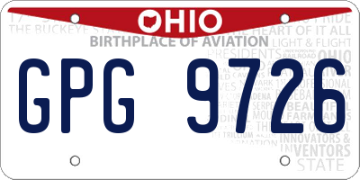 OH license plate GPG9726