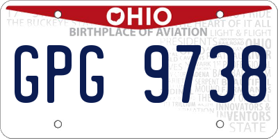 OH license plate GPG9738
