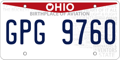 OH license plate GPG9760