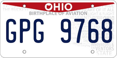 OH license plate GPG9768