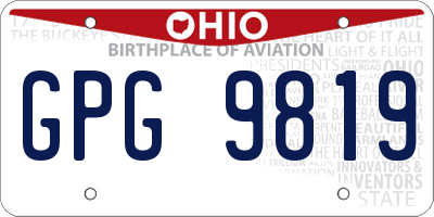 OH license plate GPG9819
