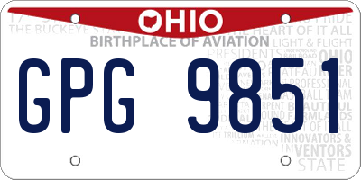 OH license plate GPG9851