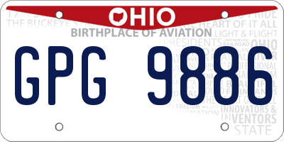 OH license plate GPG9886