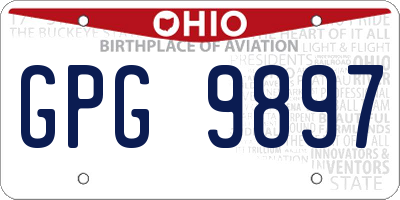 OH license plate GPG9897