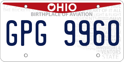 OH license plate GPG9960