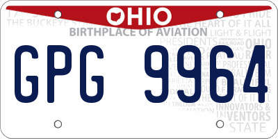 OH license plate GPG9964