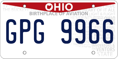 OH license plate GPG9966