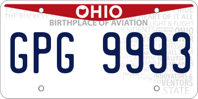 OH license plate GPG9993