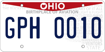 OH license plate GPH0010