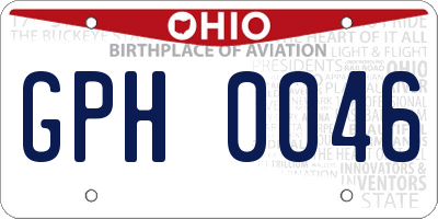 OH license plate GPH0046