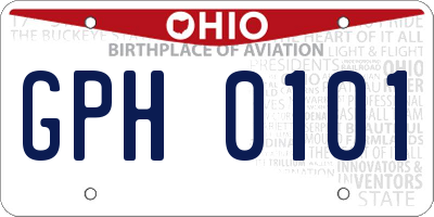 OH license plate GPH0101