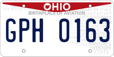 OH license plate GPH0163