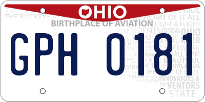 OH license plate GPH0181