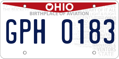 OH license plate GPH0183