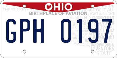 OH license plate GPH0197