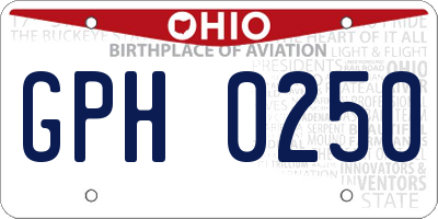 OH license plate GPH0250