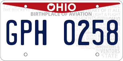 OH license plate GPH0258