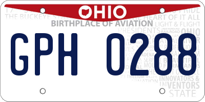 OH license plate GPH0288