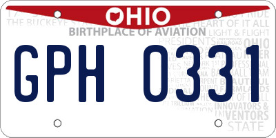 OH license plate GPH0331