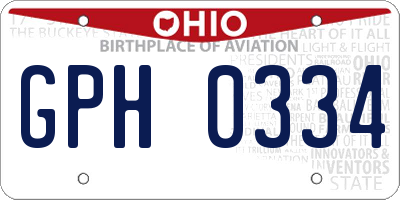 OH license plate GPH0334