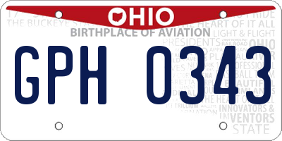 OH license plate GPH0343