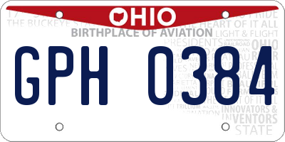 OH license plate GPH0384