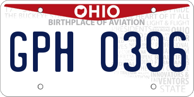 OH license plate GPH0396