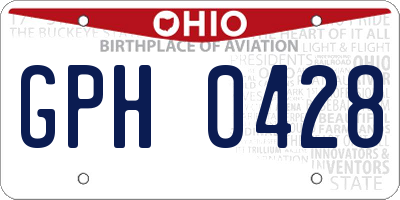 OH license plate GPH0428