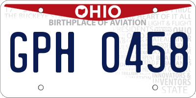 OH license plate GPH0458