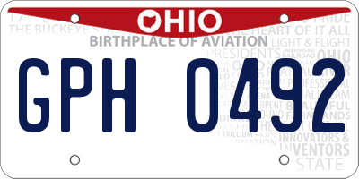 OH license plate GPH0492