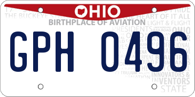 OH license plate GPH0496