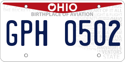 OH license plate GPH0502