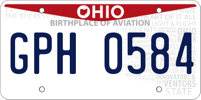 OH license plate GPH0584