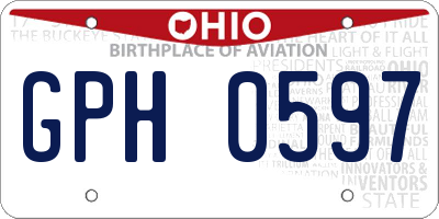 OH license plate GPH0597