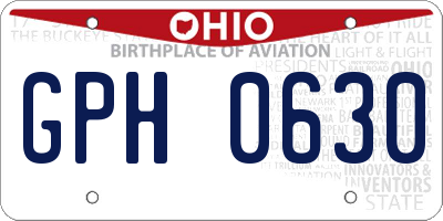 OH license plate GPH0630